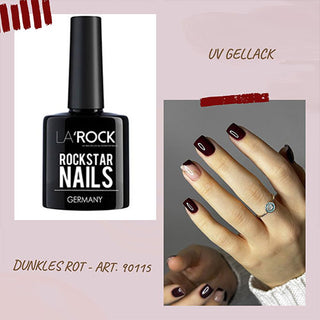 Verleih deinen Nägeln eine zeitlose Eleganz mit unserem UV Gellack in Dunklem Rot von Rockstar Nails. Diese faszinierende Farbe verleiht deinem Nageldesign einen Hauch von Luxus und besticht durch herausragende Eigenschaften.