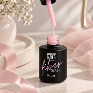 Fiberglas Gel in Bottle Ballet Pink von Rockstar Nails – milchig-rosa Aufbaugel in der Pinselflasche