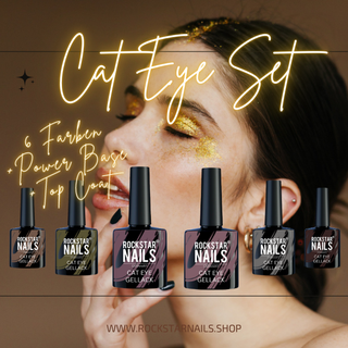 💎 Cat Eye Pro Set – 6 Farben + Base & Top Coat