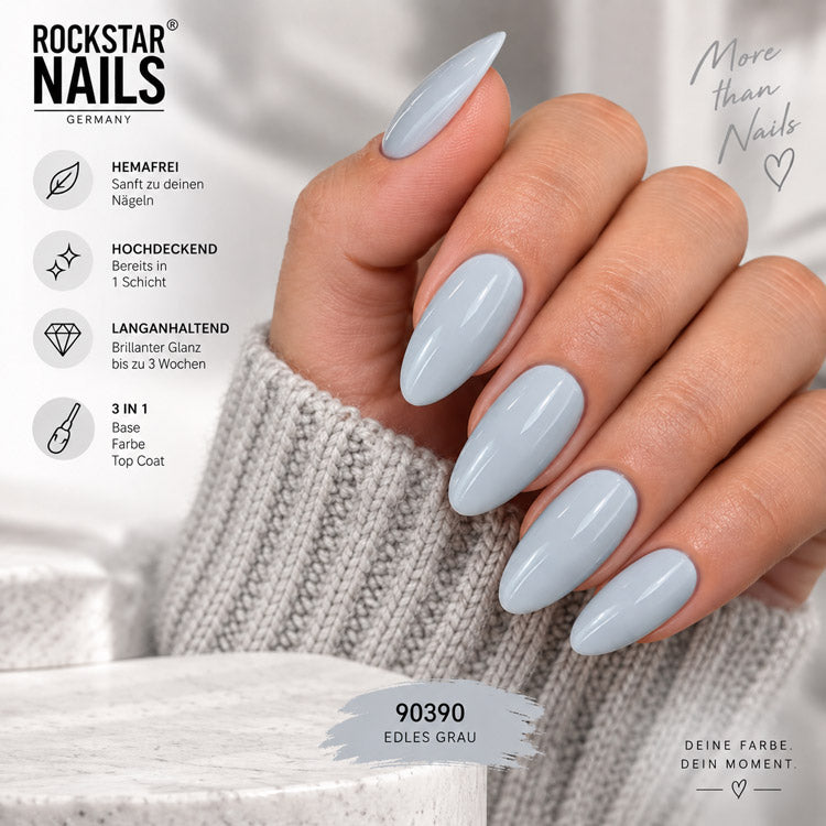 3in1 UV Nagellack - Hema frei - 90390 - edles grau