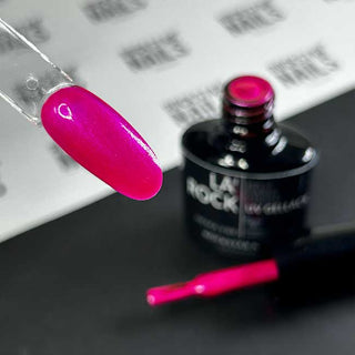 HEMA-freier 3in1 UV Nagellack in Neon Pink mit feinem Glitzer – Rockstar Nails Produktfoto