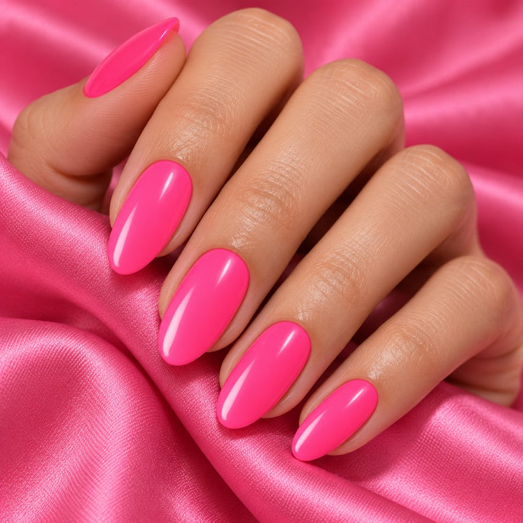 Fertiges Nageldesign mit 3in1 UV Gellack 90020 – Leuchtendes Neon Pink