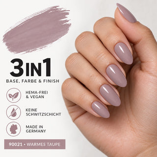 3in1 UV Gellack 90021 – Warmes Taupe – HEMA-frei