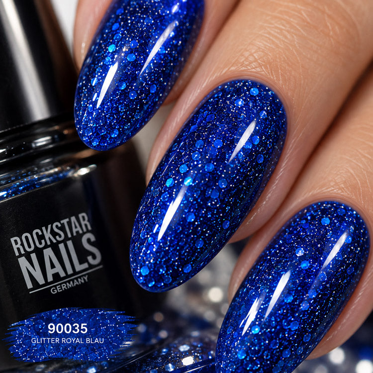 3in1 UV Gellack - 90035 - glitter royal blau