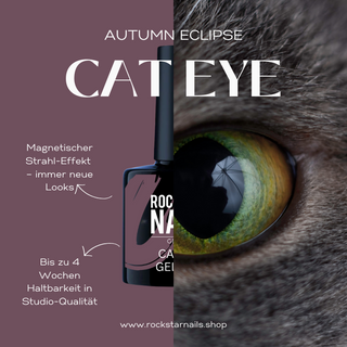 Rockstar Nails Cat Eye UV Nagellack Autumn Eclipse – hypnotischer Magnet-Effekt in Weinrot
