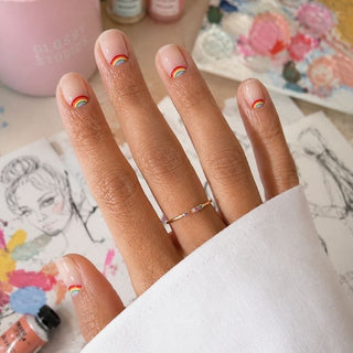 Rainbow French Nails Set – 5 Farben frei wählen + Gratis Fineliner