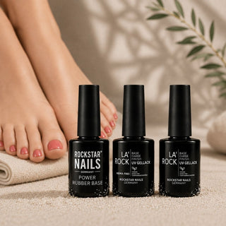 Pediküre Set – 2× 3in1 UV Gellack nach Wahl + Power Rubber Base