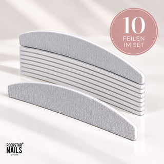 Rockstar Nails Long-Life Feile Halbmond 100/180 im 10er-Pack