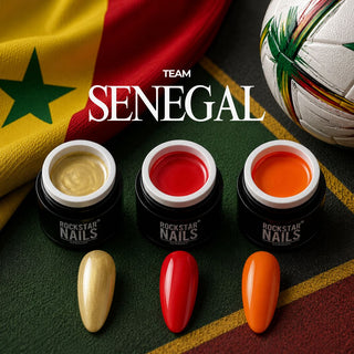 🇸🇳 Teranga Lions – Senegal Nagelset – 3er Color Gel Set
