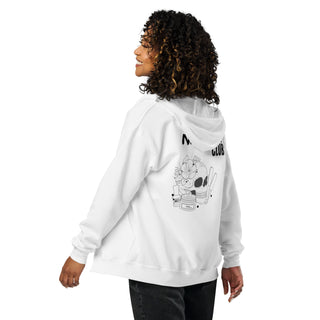 Rückseite Tired Nail Tech Club Hoodie mit Totenkopf und Nailstuff Print – Rockstar Nails Edition