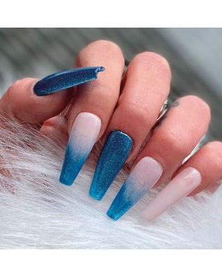 Nailart chrom blau gel